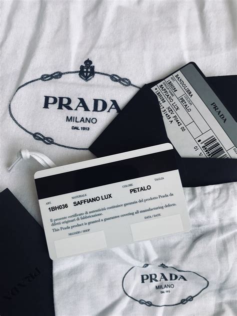 prada authenticity certificate card